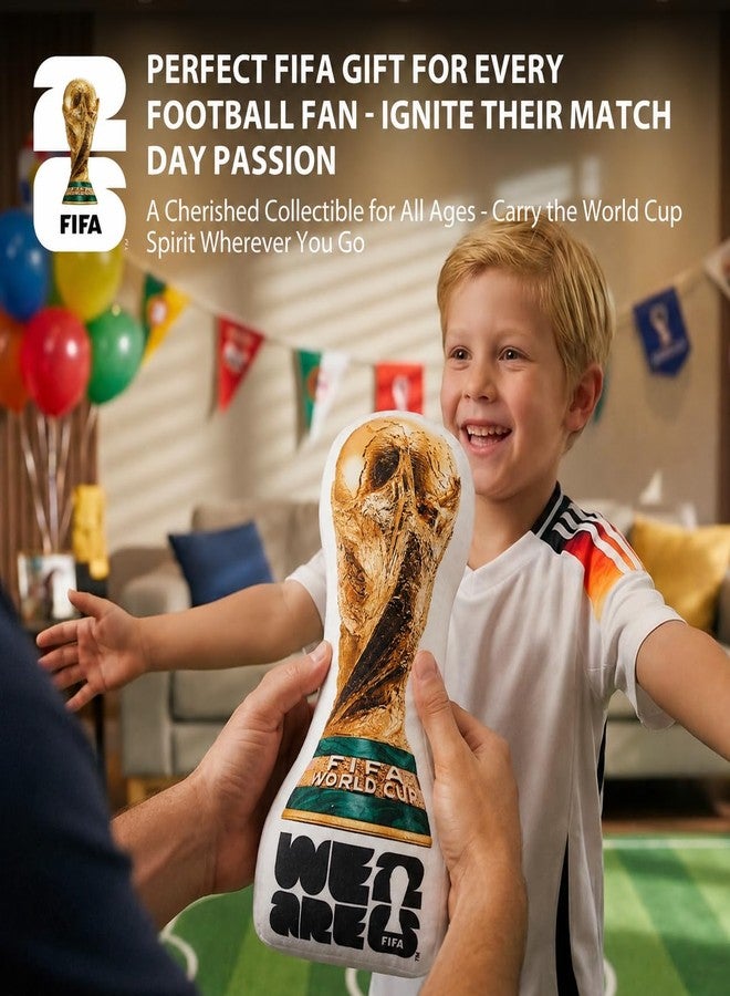 MESUCA FIFA 2026 World Cup Trophy Plush Pillow, 14.5Inch Real Size Officially Licensed Souvenir Plush Toys for Bedding, Home Decoration, Kids Gift, World Cup 2026 Merchandise Fan Accessory - Image 2