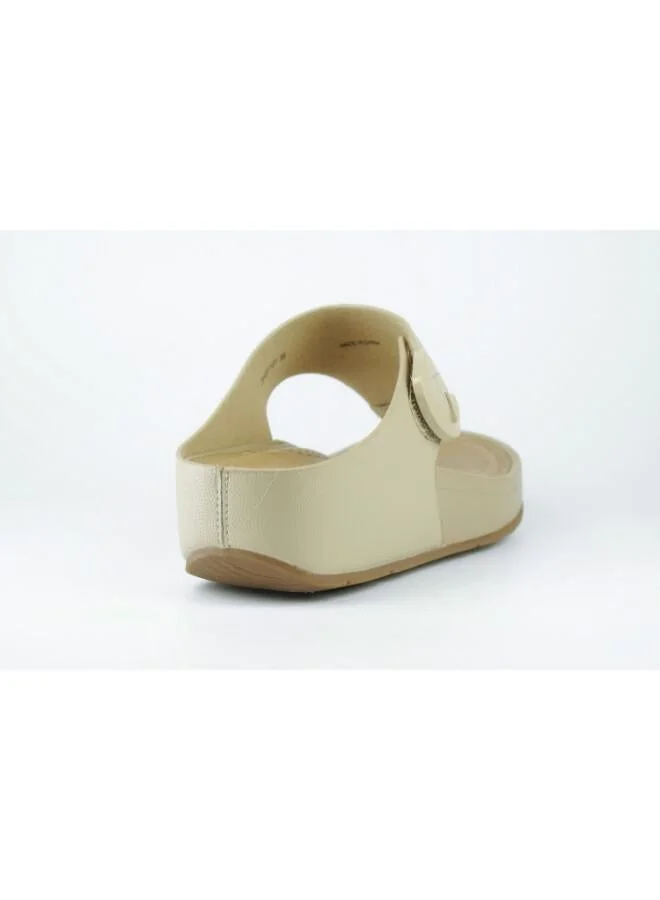 Zayna Beige 221-369 Zayna Women's Adjustable Thong Wedge Slip on 25ABT101 Beige for Women | Best Price UAE