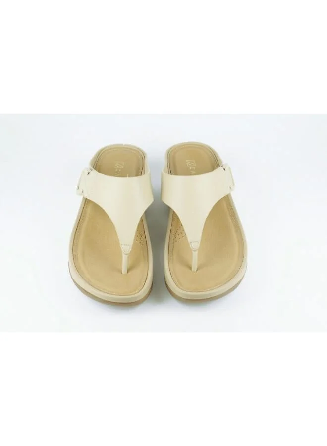 Zayna Beige 221-369 Zayna Women's Adjustable Thong Wedge Slip on 25ABT101 Beige for Women | Best Price UAE