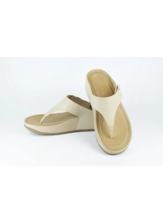 Zayna Beige 221-369 Zayna Women's Adjustable Thong Wedge Slip on 25ABT101 Beige for Women | Best Price UAE