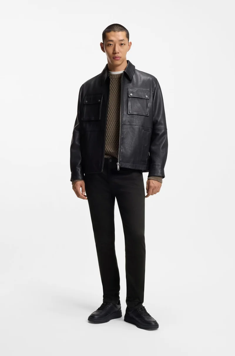 هوجو جينز نحيف للغاية بلون أسود فائق من قماش دينم مطاطي