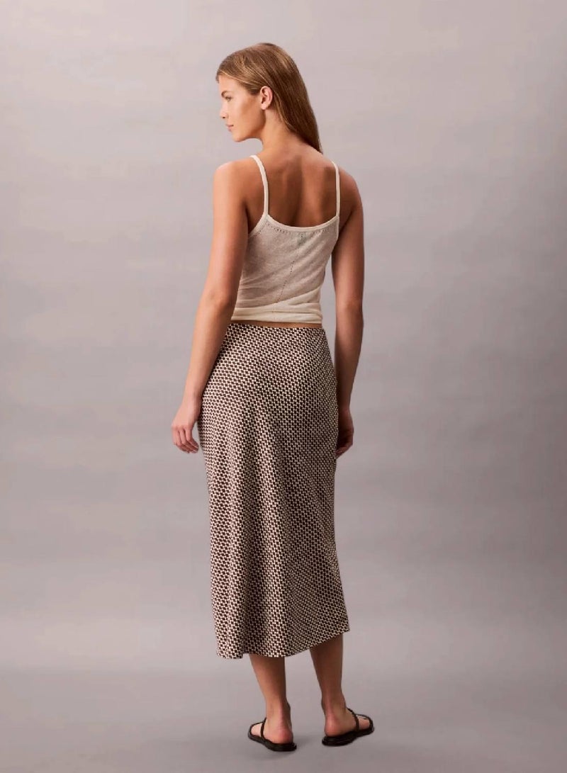 CALVIN KLEIN Printed Midi Slip Skirt - Image 5