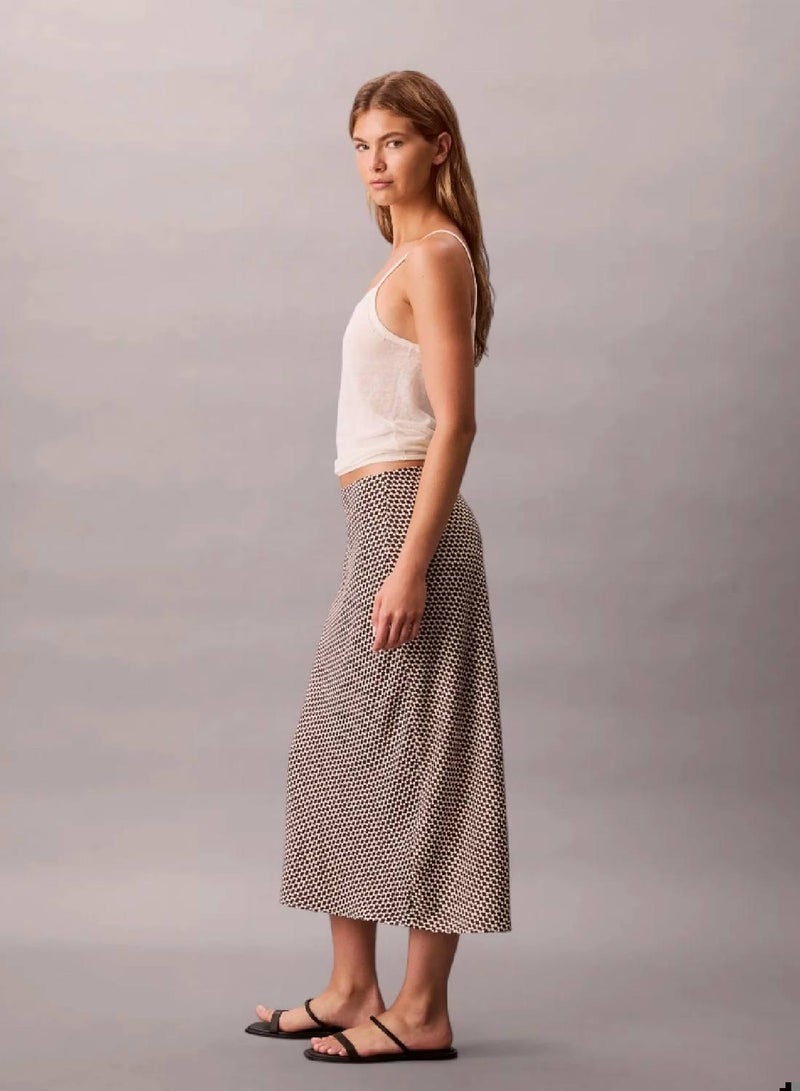 CALVIN KLEIN Printed Midi Slip Skirt - Image 3