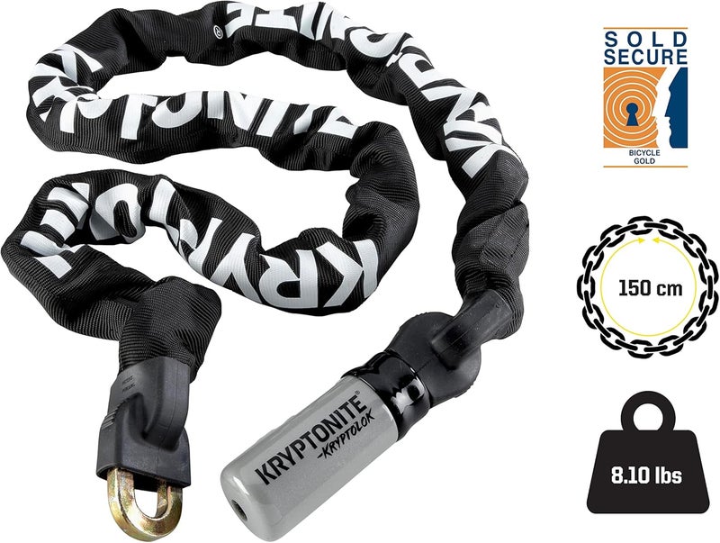 Kryptonite Kryptolok 915 Bike Chain Lock, 5 Feet Long Heavy Duty Anti-Theft Sold Secure Gold Bicycle Chain Lock with Keys for Bike, Motorcycle, Scooter, Bicycle, Door, Gate, Fence - Image 4