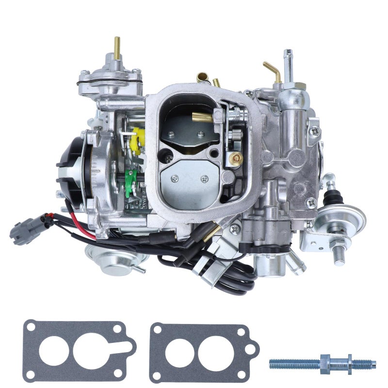 THUNDERMINGO New 2 Barrel 22R Carburetor TOY507 Carb for Toyota 22R Engine Pickup 19871990 with Square Plug Connector 2110035463 2110035570 24L 2366CC Automatic Choke