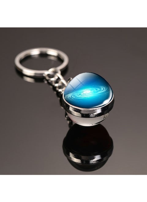 SWEBLE Solar System Planet Keyring Galaxy Nebula Space Keychain Moon Earth Sun Art Picture Double Side Glass Ball Key Chain-Color:D21