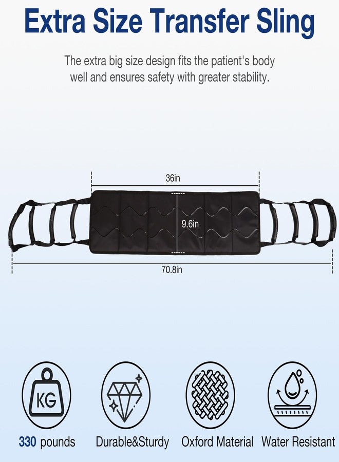 Whlicks Transfer Sling for Elderly, Seniors, Disabled, Adult Safety Heavy Duty Patient Lift with Handle and Pad, Lift Mobility Belt for Bed Wheelchair Car Commode - Image 2