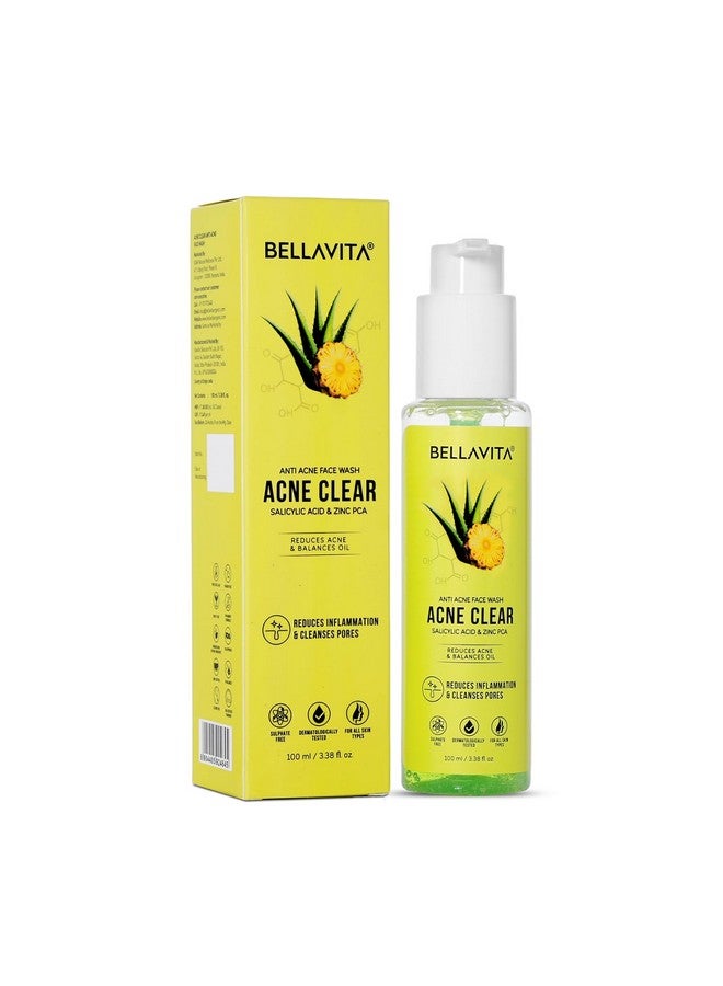 Bella Vita Organic BELLAVITA Salicylic Acid & Niacinamide Anti-Acne Face Wash | Power of 6 Actives | Treats Active Acne for Pimples | Sulphate & Paraben Free | Oily & Acne Prone Skin | 100 ml - Image 1