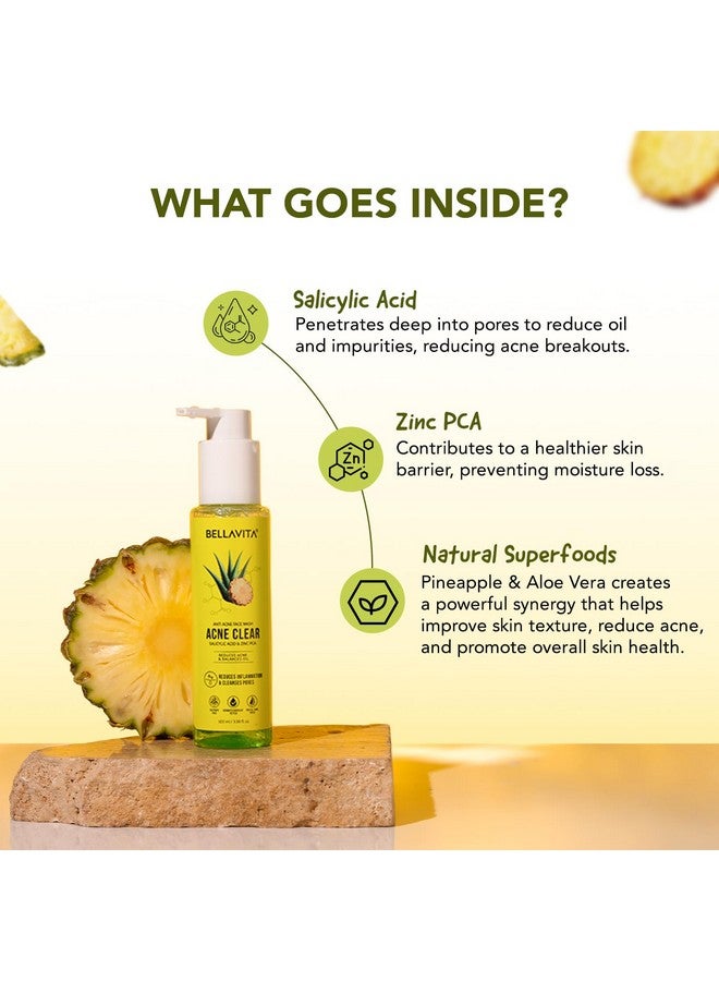Bella Vita Organic BELLAVITA Salicylic Acid & Niacinamide Anti-Acne Face Wash | Power of 6 Actives | Treats Active Acne for Pimples | Sulphate & Paraben Free | Oily & Acne Prone Skin | 100 ml - Image 4