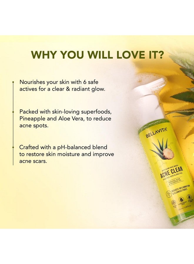 Bella Vita Organic BELLAVITA Salicylic Acid & Niacinamide Anti-Acne Face Wash | Power of 6 Actives | Treats Active Acne for Pimples | Sulphate & Paraben Free | Oily & Acne Prone Skin | 100 ml - Image 3