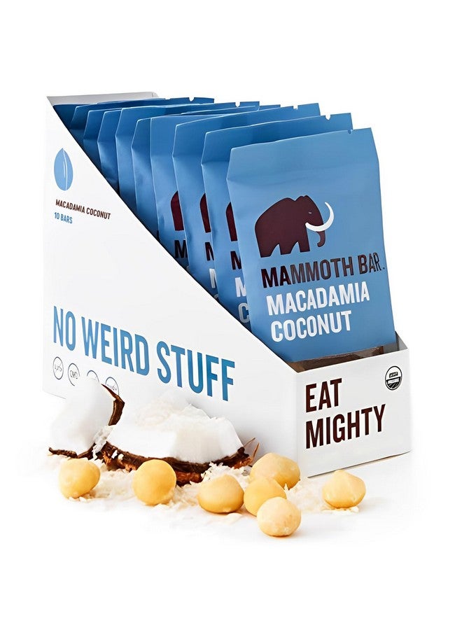 Mammoth Bar Macadamia Coconut Bar - Organic Snack Bar Packed With 10G Protein. Made With Premium Macadamia Nuts & Egg White Protein. Paleo • Gluten Free • Gmo Free • Raw  - Image 1