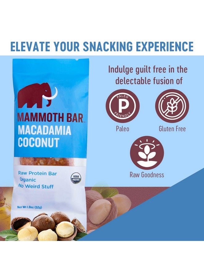 Mammoth Bar Macadamia Coconut Bar - Organic Snack Bar Packed With 10G Protein. Made With Premium Macadamia Nuts & Egg White Protein. Paleo • Gluten Free • Gmo Free • Raw  - Image 2