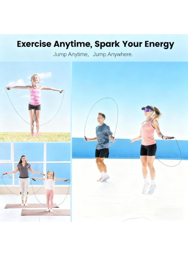 MIMOE Jump Rope with Ball Bearings & Adjustable Steel Cable, Tangle-Free Speed Skipping Rope with Foam Handles for Fitness, Cardio, Boxing, Crossfit & Home Workout - Image 3