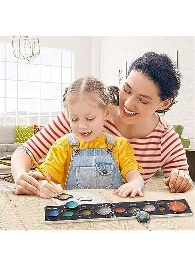 Movable Solar System Puzzle for Kids 3-6, Wooden Space Toys for Kids, Planets for Kids Preschool Learning Activities, Gift for Boys, Girls (Solar System) - Image 5