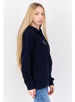Pepe Jeans Women  Brand Logo Long Sleeves Hooded Sweatshirt, Navy  - Image 3