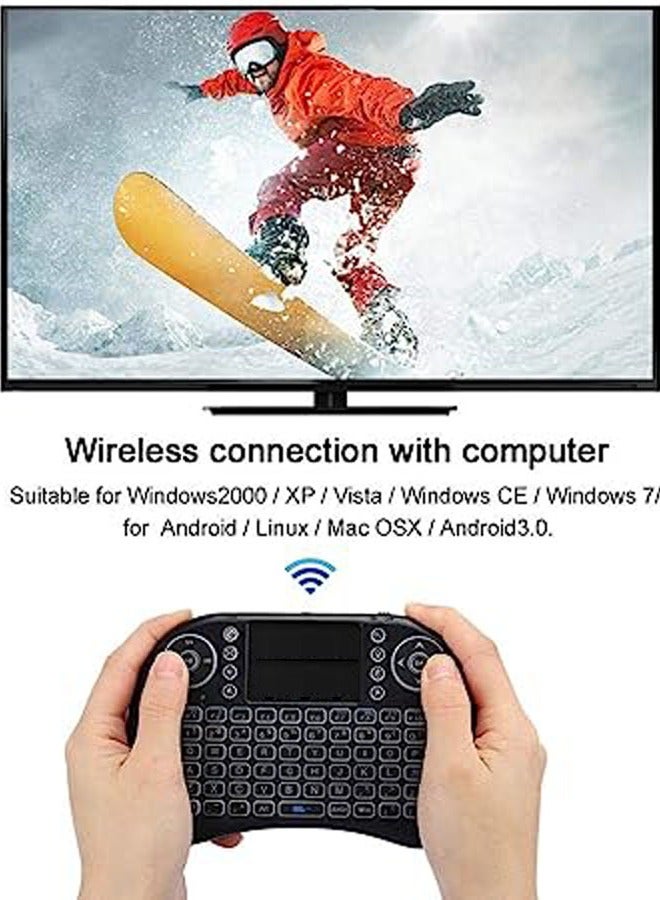 2.4G Tricolor Backlit Wireless Keyboard, English Keyboard, Ergonomic Design, USB Keyboard, Mini Handheld QWERTY Keyboard with 92 Keys, Silent Keyboard, Multimedia Support, PC Gaming Control Keys. - Image 5