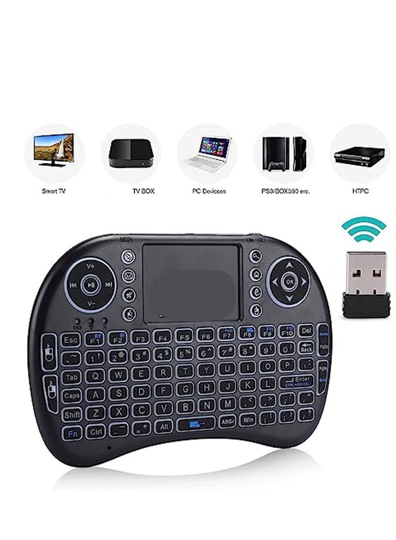 2.4G Tricolor Backlit Wireless Keyboard, English Keyboard, Ergonomic Design, USB Keyboard, Mini Handheld QWERTY Keyboard with 92 Keys, Silent Keyboard, Multimedia Support, PC Gaming Control Keys. - Image 2