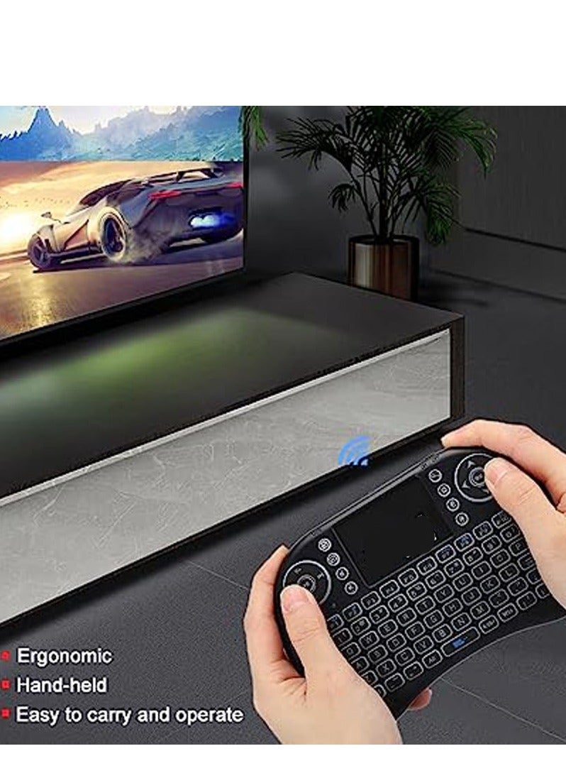 2.4G Tricolor Backlit Wireless Keyboard, English Keyboard, Ergonomic Design, USB Keyboard, Mini Handheld QWERTY Keyboard with 92 Keys, Silent Keyboard, Multimedia Support, PC Gaming Control Keys. - Image 1