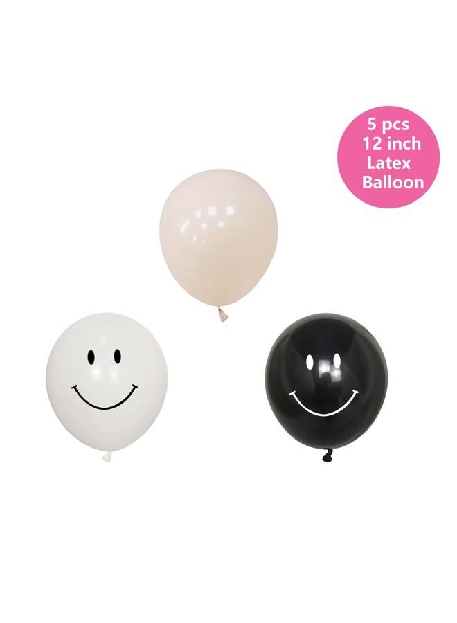 100% LIKED Two Cool Balloon Set, 40” Black Two|Black & White Smiley Face Latex |Checkered Foil for Two Cool Birthday Decorations, Smiley Face Party Deco, Baby Shower,2nd Birthday Party Supplies - Image 2