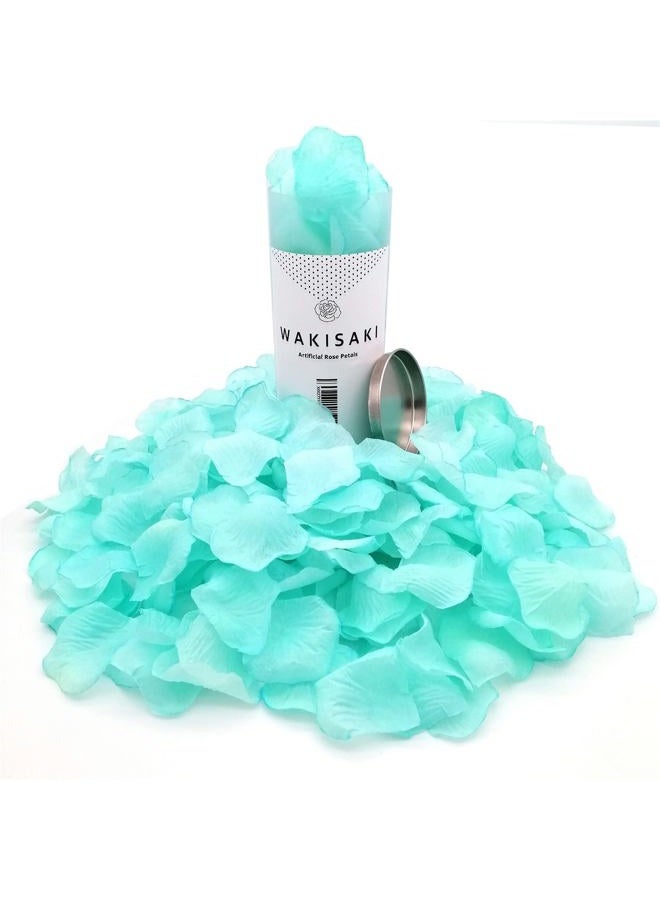 WAKISAKI Ready-to-use, Scented, Artificial Aqua Blue Rose Petals for Weddings, Flower Petals for Romantic Night Decorations, Engagement, Proposal, Anniversary, Valentine's 1,000 PCS (Light Aqua) - Image 1