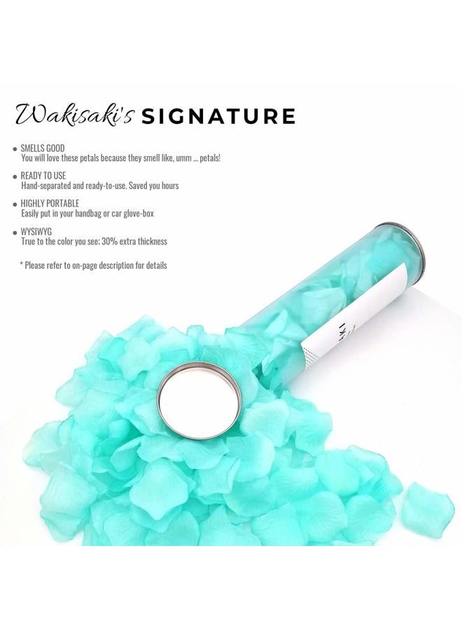 WAKISAKI Ready-to-use, Scented, Artificial Aqua Blue Rose Petals for Weddings, Flower Petals for Romantic Night Decorations, Engagement, Proposal, Anniversary, Valentine's 1,000 PCS (Light Aqua) - Image 2