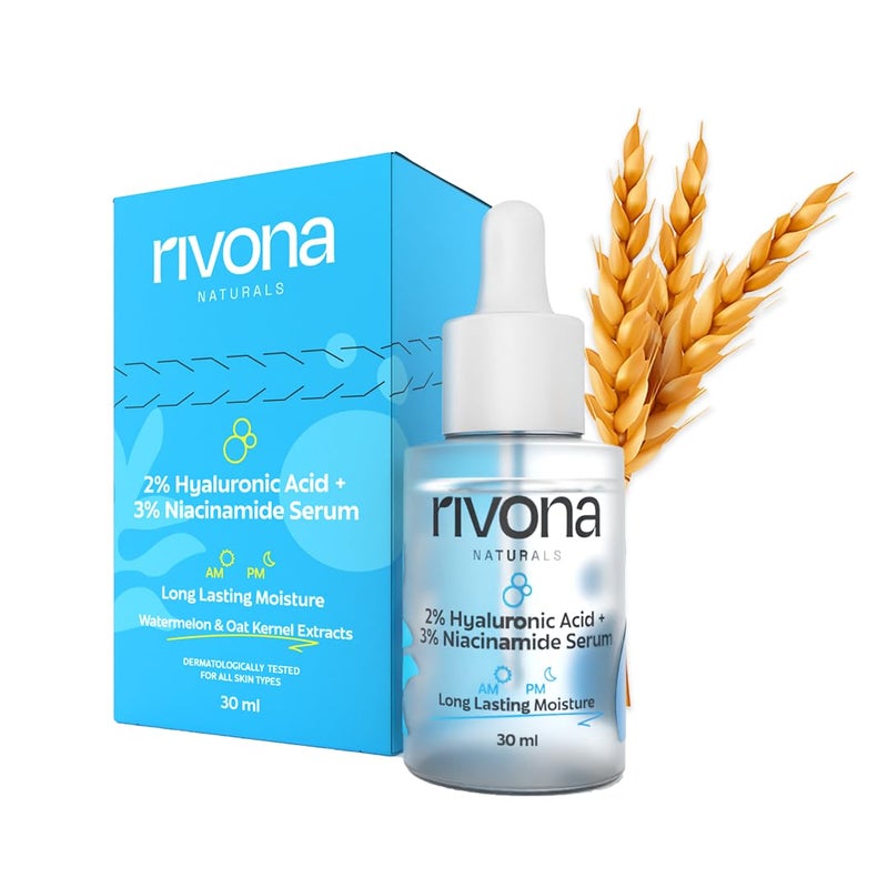 RIVONA NATURALS Rivona Naturals Hyaluronic Acid Niacinamide Serum Glowing Skin Daily Hydrating Skin Nourishment Face Serum For Women Men Dermatologically TestedCruelty Free 30 ml  - Image 1