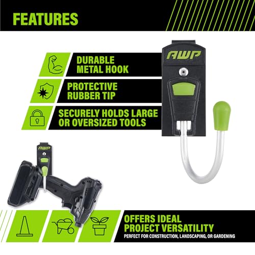 AWP Monster Tool Hook, Heavy-Duty Metal Clip-On Swiveling Belt Hook for Work Belts, Durable Holder for Tools, Hammer, Drill, or Electrical Accessories, L-93333-1 - Image 2