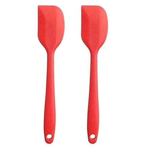 Femora Premium Virgin Silicone Big Spatula with Grip Handle, Red, Set of 2 - Image 1