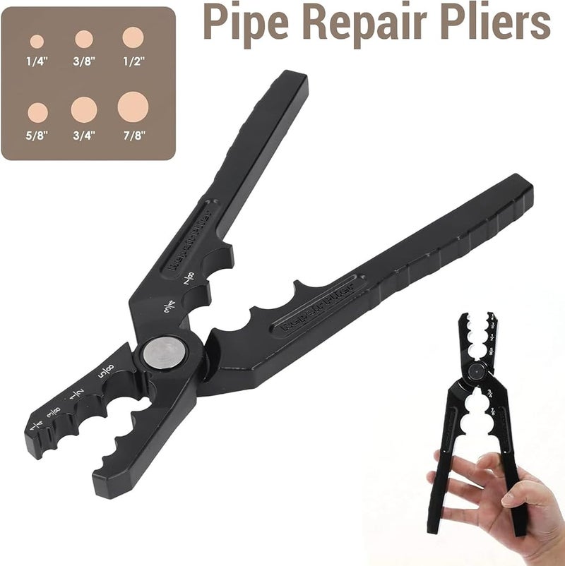 Plyisty Copper Tube Repair Pliers, Manual Copper Pipe Circular Machine, Unique 6 Holes Design, 1/4 Inch, 3/8 Inch, 1/2 Inch, 5/8 Inch, 3/4 Inch, and 7/8 Inch - Image 4