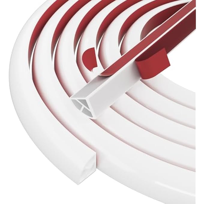 FLEXIBLE TRIM, SOFT SILICONE, 236" L X 0.6" W X 0.6" H, WHITE, PEEL & STICK, BENDABLE MOLDING TRIM FOR FLOORS, WALLS, CABINETS, BATHTUBS & MORE - Image 1