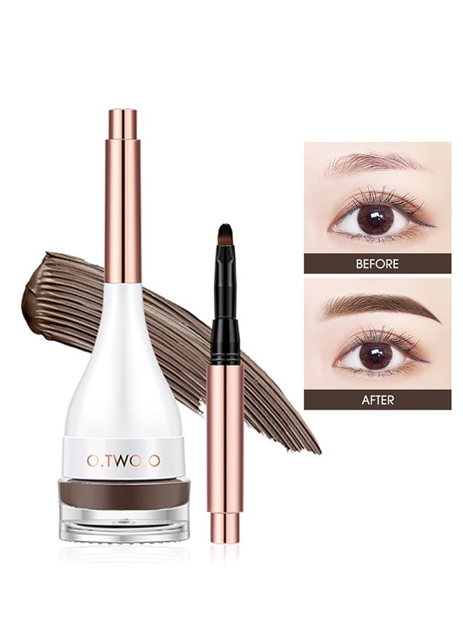 O.TWO.O Eyebrow Dye Cream Set, Natural Shaping, Long-Lasting and Non-Fading Eyebrow Cream, Long Lasting Waterproof Eyebrow Cream with Eyebrow Brush - Coffee Color  - Image 1