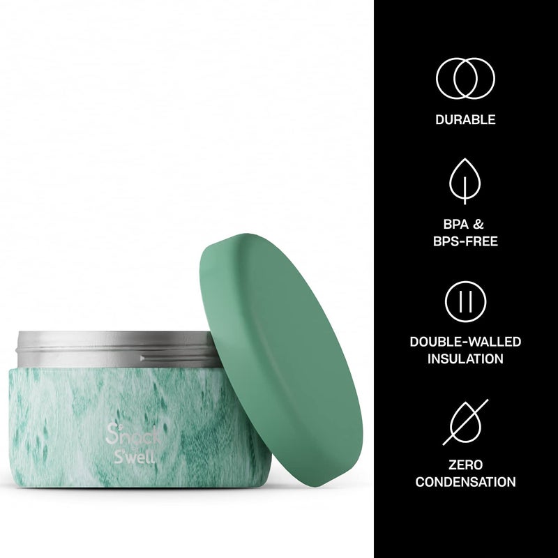 S'well S'nack Stainless Steel Food Container - 10 Oz - Peppermint Tree - Double-Layered Insulated Bowls Keep Food Cold for 10 Hours and Hot for 4 - BPA-Free - Image 3