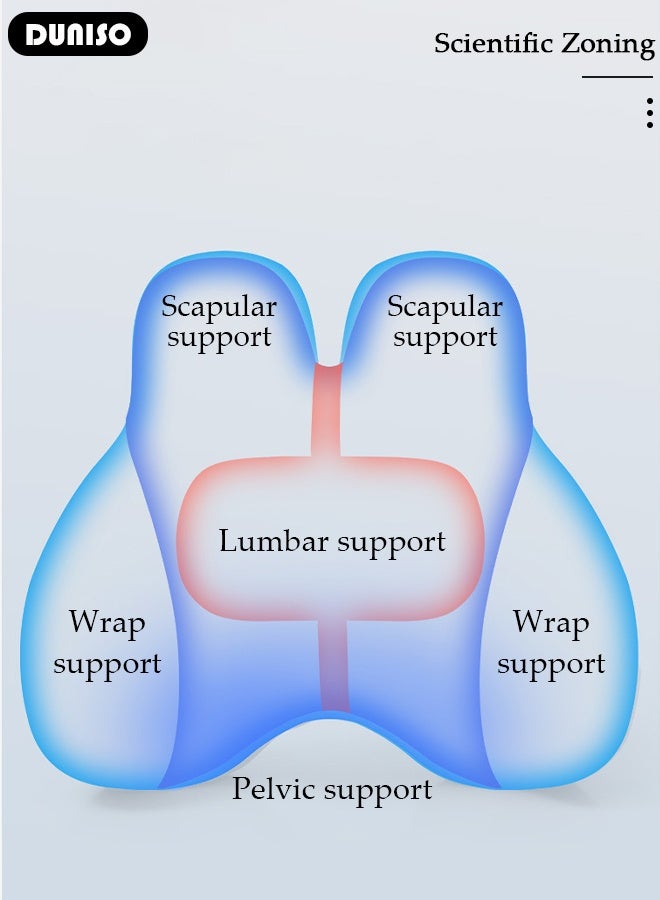 DUNISO Adjustable Lumbar Support Pillow with Adjustable Slider for Office Chair and Car Seat, Ergonomic Memory Foam Back Cushion for Improve Lower Back PainRelief and Sitting Posture  - Image 4