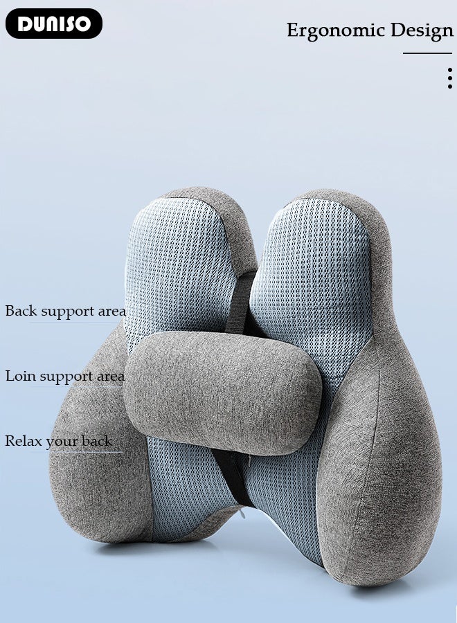 DUNISO Adjustable Lumbar Support Pillow with Adjustable Slider for Office Chair and Car Seat, Ergonomic Memory Foam Back Cushion for Improve Lower Back PainRelief and Sitting Posture  - Image 3