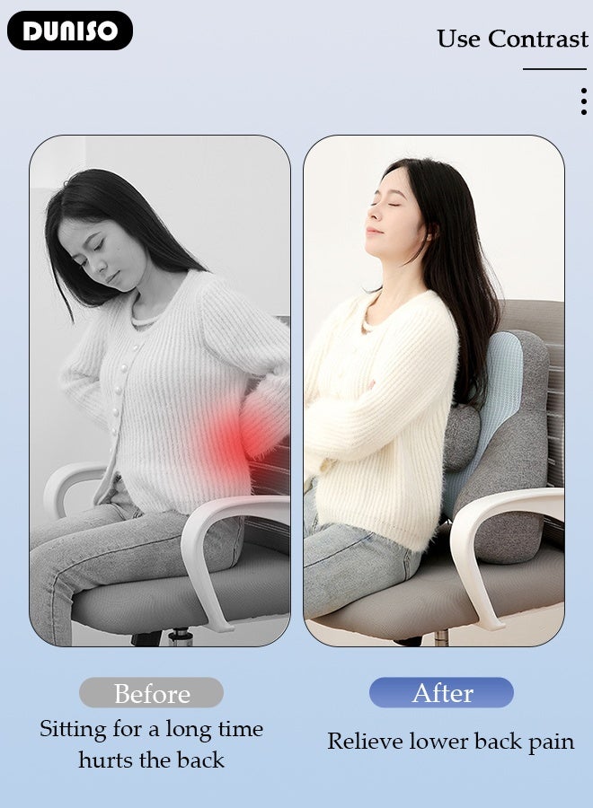 DUNISO Adjustable Lumbar Support Pillow with Adjustable Slider for Office Chair and Car Seat, Ergonomic Memory Foam Back Cushion for Improve Lower Back PainRelief and Sitting Posture  - Image 2