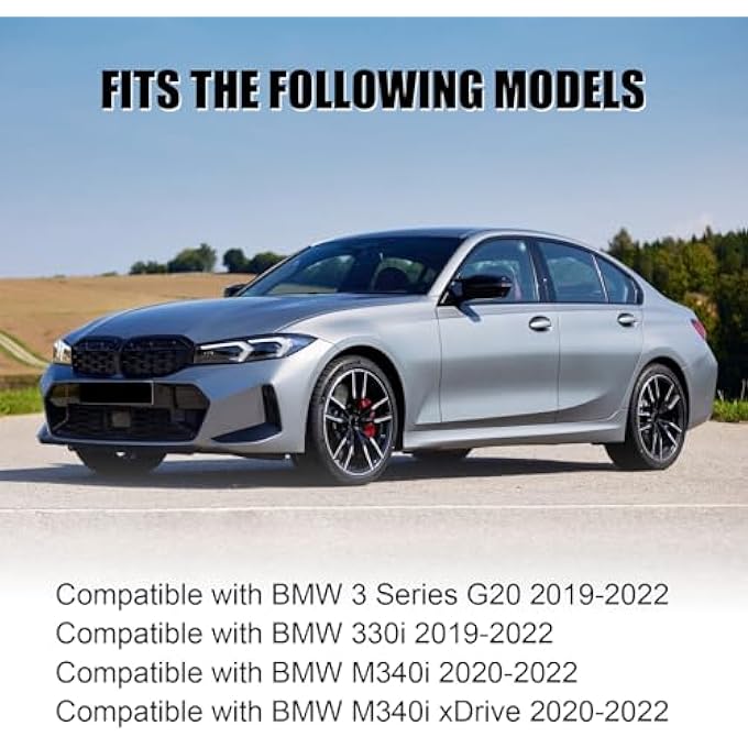 Fancemot Gloss Black Front Bumper Lip Compatible with 3 Series G20 2019-2022, Splitter Spoiler Diffuser Protector Wing Body Kit for BMW 330i 2019-2022, M340i/M340i xDrive 2020-2022 - Image 2