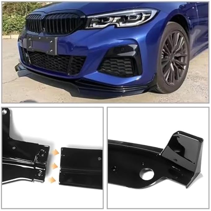 Fancemot Gloss Black Front Bumper Lip Compatible with 3 Series G20 2019-2022, Splitter Spoiler Diffuser Protector Wing Body Kit for BMW 330i 2019-2022, M340i/M340i xDrive 2020-2022 - Image 4