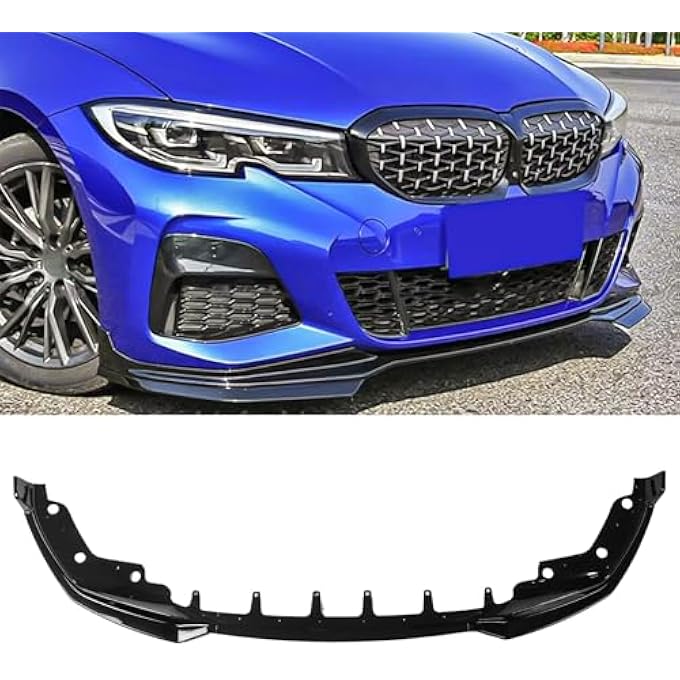 Fancemot Gloss Black Front Bumper Lip Compatible with 3 Series G20 2019-2022, Splitter Spoiler Diffuser Protector Wing Body Kit for BMW 330i 2019-2022, M340i/M340i xDrive 2020-2022 - Image 1
