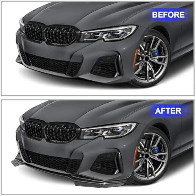 Fancemot Gloss Black Front Bumper Lip Compatible with 3 Series G20 2019-2022, Splitter Spoiler Diffuser Protector Wing Body Kit for BMW 330i 2019-2022, M340i/M340i xDrive 2020-2022 - Image 5