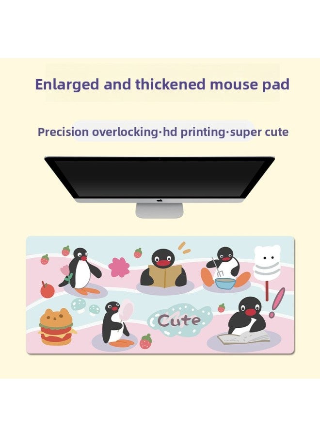 Mouse Pad Penguin Large Keyboard Pad Extra-large Thickened Lock Edge Large Office Desk Mat Oversized Dirt-resistant Non-slip Desk Mat 