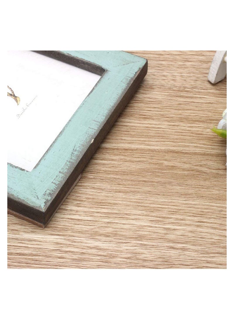 Rustic Wooden Photo Frame for Tabletop and Wall Display, Light Blue Decorative Picture Frame for Home Gallery and Art