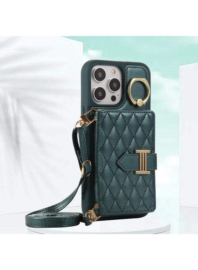 S-TOP Case For iPhone 12 Pro Max Horizontal Card Bag Ring Holder Phone Case with Dual Lanyard - Image 2