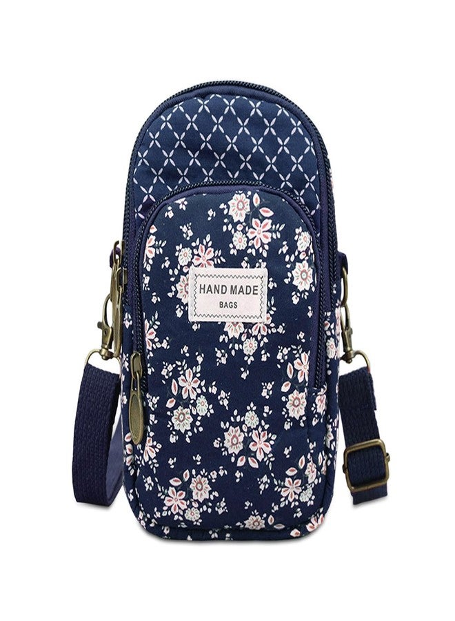 WITERY Crossbody Purses for Women - Cute Crossbody Bags for Teens Floral Small Phone Bag Canvas Shoulder Bag, Ladies Mini Travel Purses Wallet with Adjustable Strap - Image 1