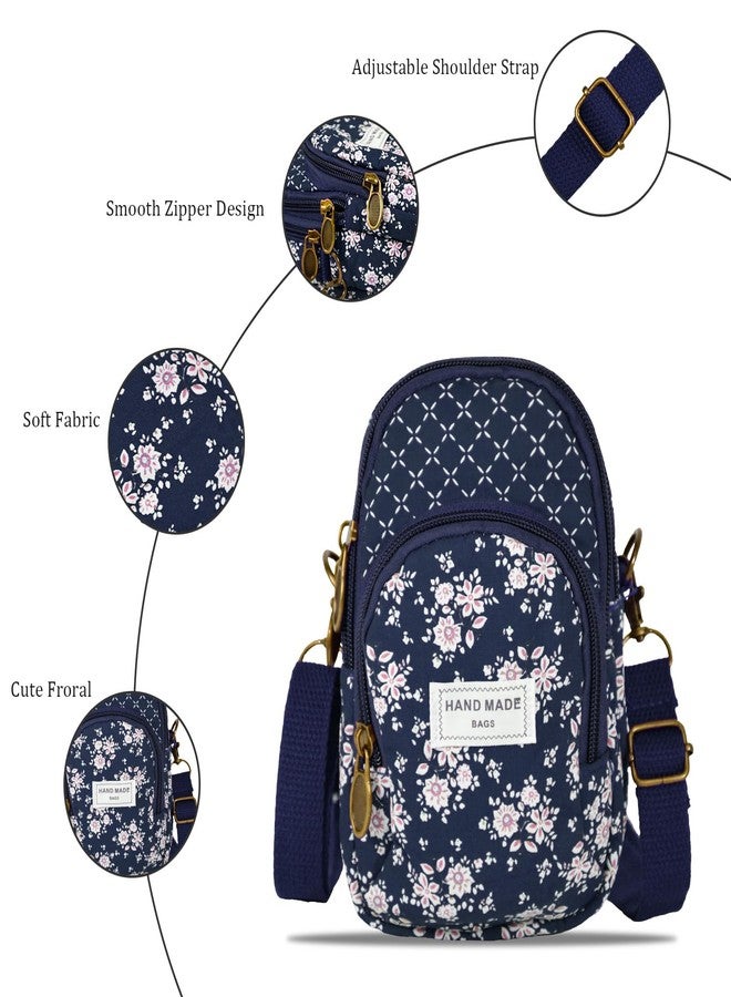 WITERY Crossbody Purses for Women - Cute Crossbody Bags for Teens Floral Small Phone Bag Canvas Shoulder Bag, Ladies Mini Travel Purses Wallet with Adjustable Strap - Image 5