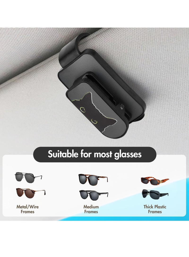 SYOSI Car Sunglasses Clip, 2Pcs Sunglasses Holder Eyeglass Hanger Clip Ticket Card Clip Holder Universal Glasses Mount Holder for Car Sun Visor, Suitable for Different Size Eyeglasses - Image 4