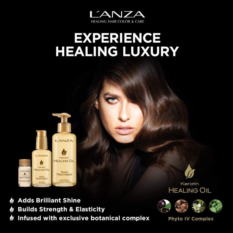 LANZA L'ANZA Keratin Healing Oil Hair Treatment, Hair Oil Revives & Nourishes Dry Damaged Hair & Scalp, Sulfate Free with Phyto IV Complex, Cruelty Free Volumizing Hair Care with UV Protection (6.2 Fl Oz) - Image 2