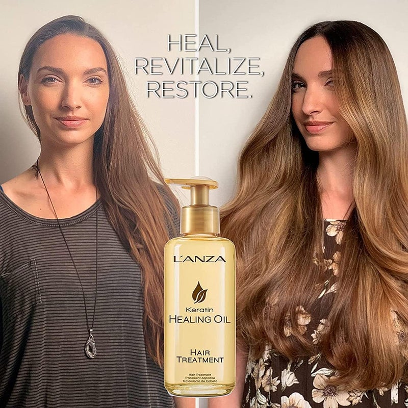 LANZA L'ANZA Keratin Healing Oil Hair Treatment, Hair Oil Revives & Nourishes Dry Damaged Hair & Scalp, Sulfate Free with Phyto IV Complex, Cruelty Free Volumizing Hair Care with UV Protection (6.2 Fl Oz) - Image 3