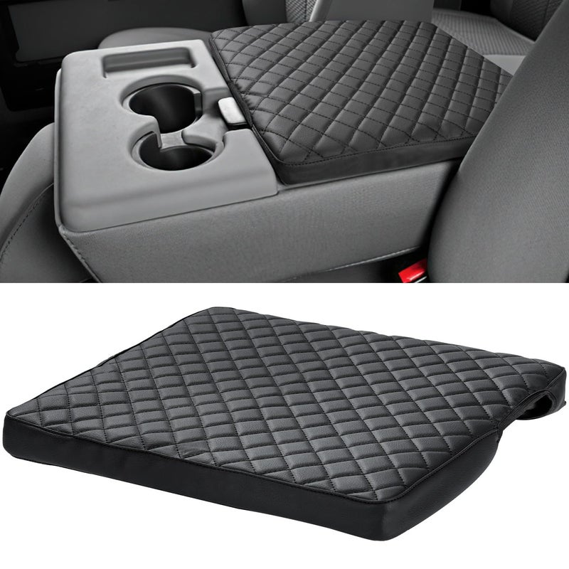 ISSYAUTO Center Console Cover Compatible with 20112016 Ford F250 F350 F450 20112014 F150 with Jump Seat Console Leather Armrest Cover Center Console Cushion Black Jump Seat Only