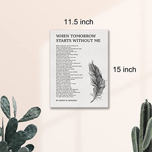 Nurawo Poem Wall Art When Tomorrow Starts Without Me Canvas Print Framed Bereavement Painting for Home Wall Tabletop Dcor - Image 3