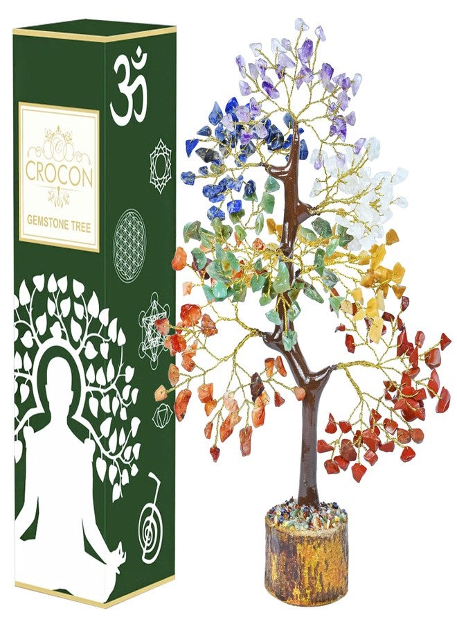 Crocon® 7 Chakra Tree of Life Crystal Tree for Positive Gemstone Tree Gifts for Women Men & Family Spiritual Wisdom Feng Shui Tree Home Decor Handmade Healing Tree Attract Good Luck & Charm Gift - Image 1